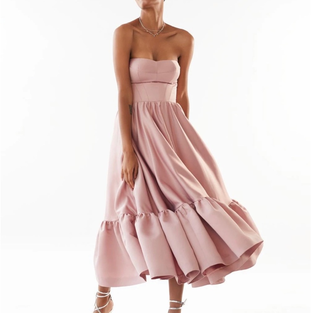 Sleeveless Cocktail Midi Rose Gold Dress